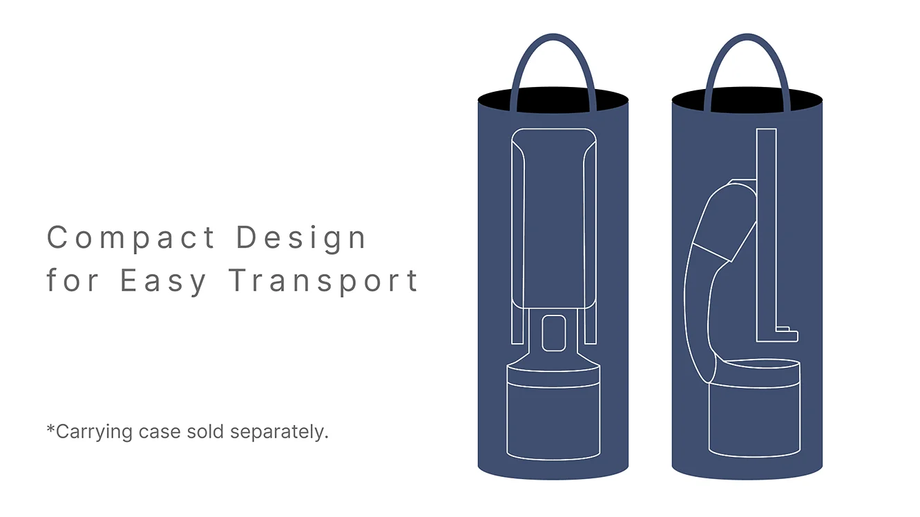 A compact design that is easy to carry (*carrying bag sold separately)