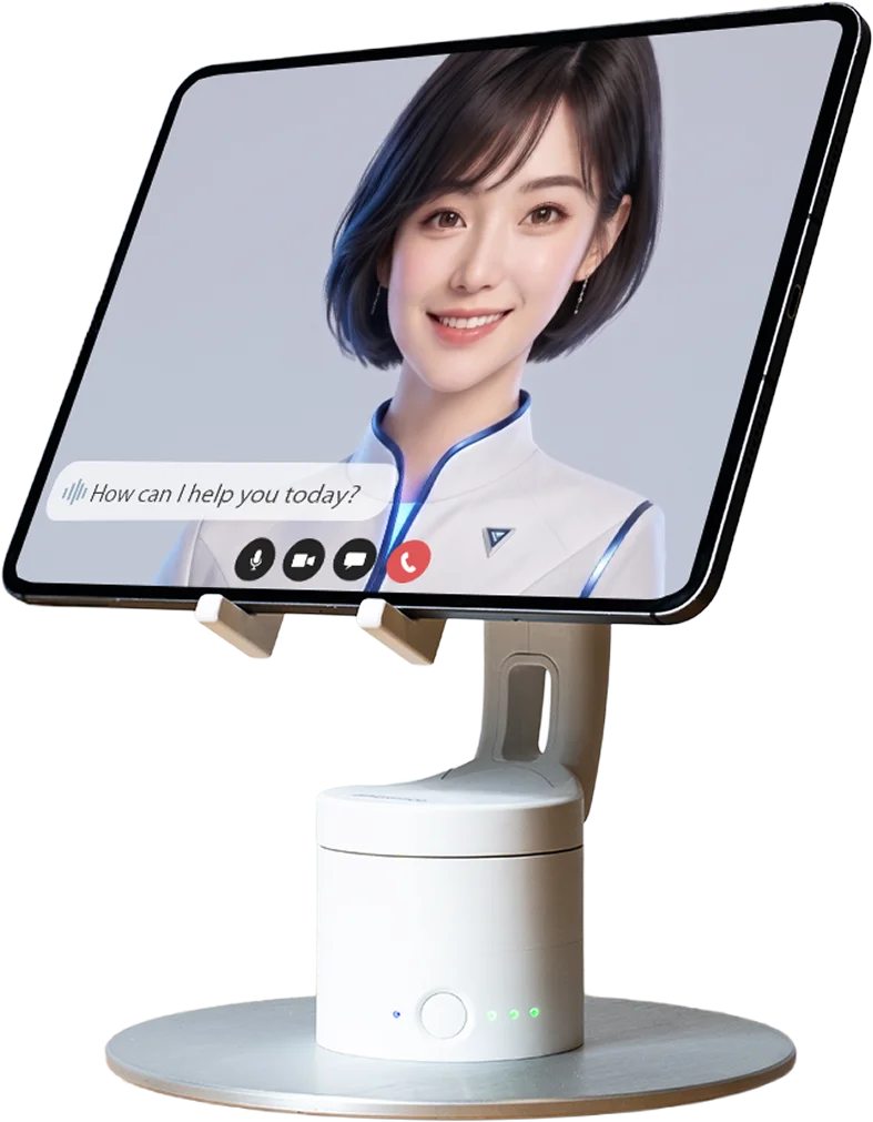 kubi 2.0 displaying an AI avatar