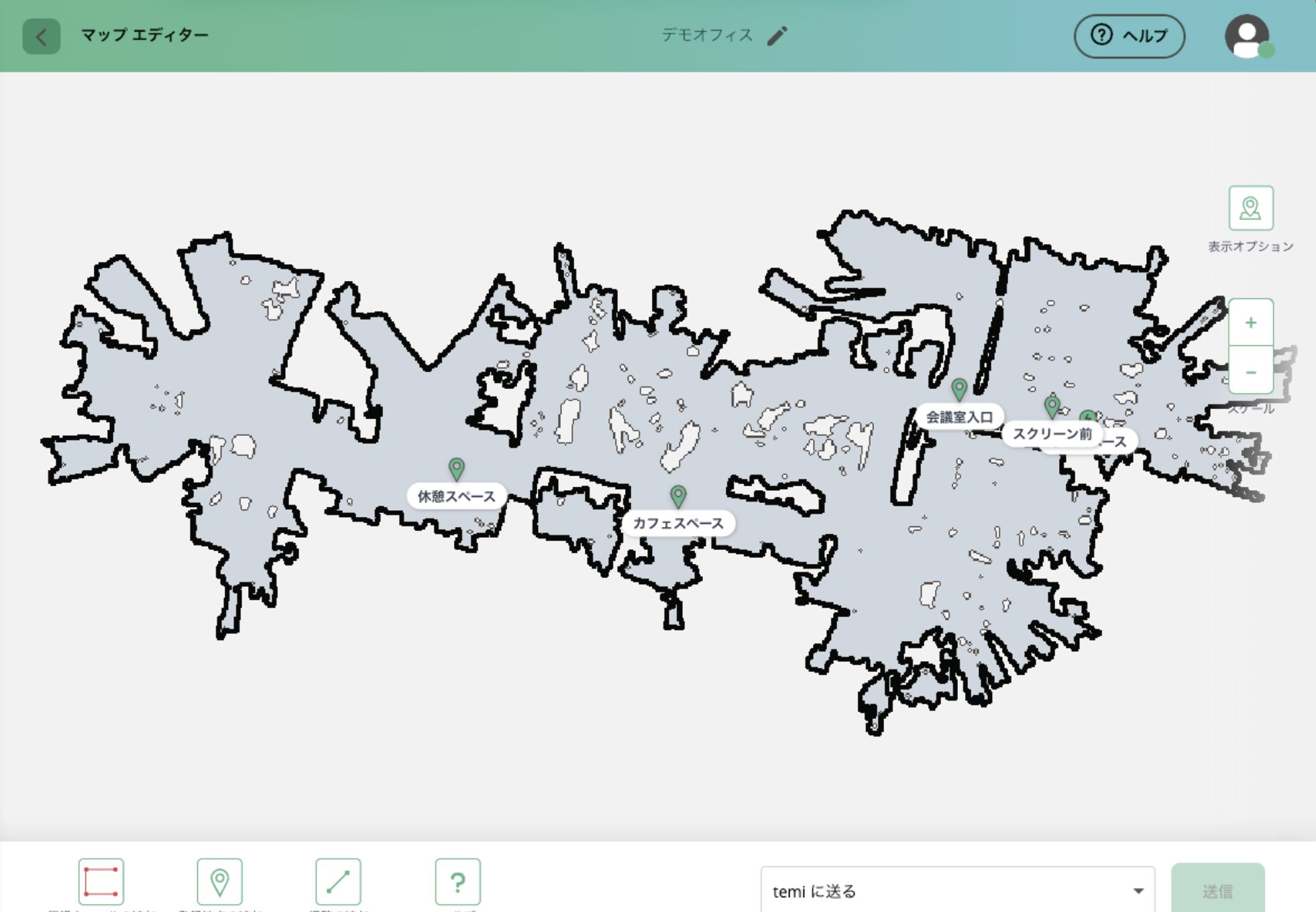 FieldLogマッピング画面：工場内地図の自動作成